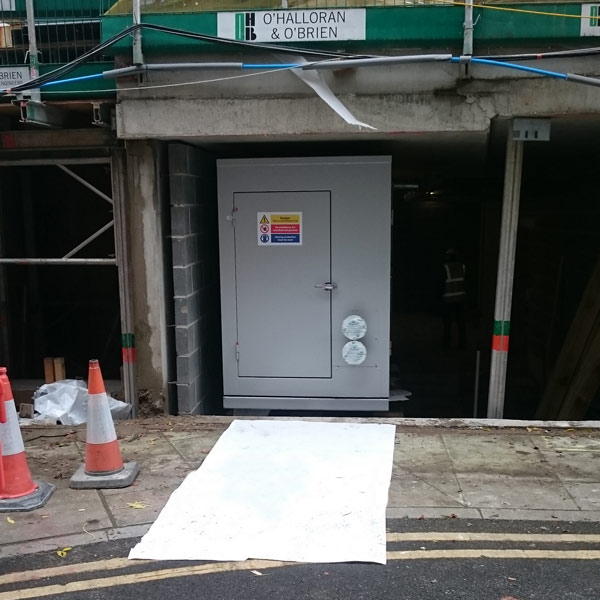 Lubricated Teflon PTFE sheeting laid at basement entrance for 5500kg CHP slide