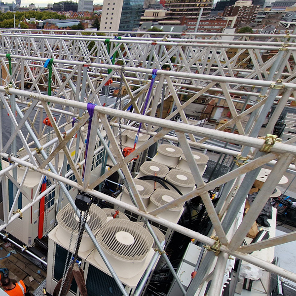 complex air conditionng rooftop scaffold lift