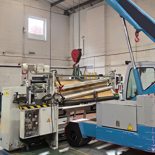 Heavy lifting using specialist pick and carry crane in a restricted access area