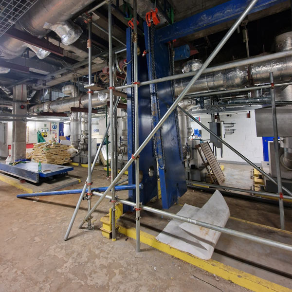 3 ton heat exchanger being lifted