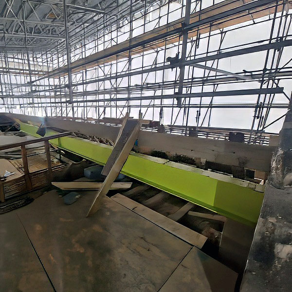 RSJ being lifted and positioned safely during a construction project